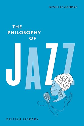 Book cover titled The Philosophy of Jazz with a line-art illustration of a singer.