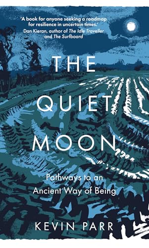 Book cover featuring a blue, stylized landscape under a bright full moon.