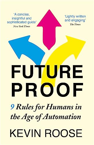 Book cover: "Futureproof" by Kevin Roose, with arrows and bold text.