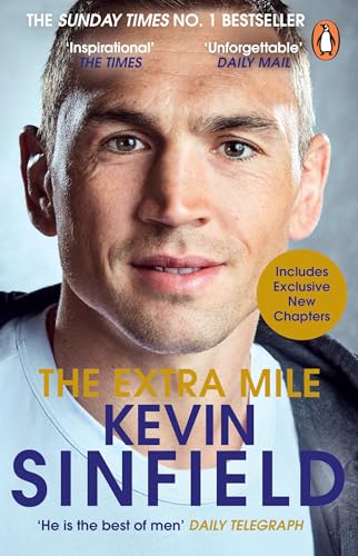 Book cover featuring a portrait of Kevin Sinfield, titled “The Extra Mile.”