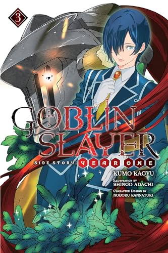 “Goblin Slayer” light novel cover with a young man and a helmeted figure.