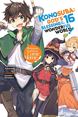 Konosuba light novel volume 16 cover with anime characters.