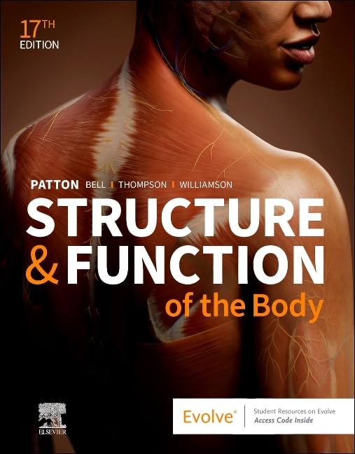 Textbook cover: “Structure & Function of the Body”, 17th edition, with human anatomy.