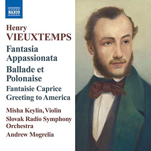 CD cover featuring a portrait of composer Henry Vieuxtemps in formal wear.