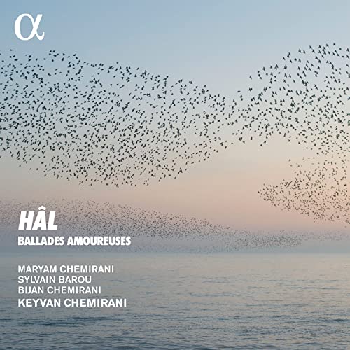 CD cover with a flock of birds over water and text.
