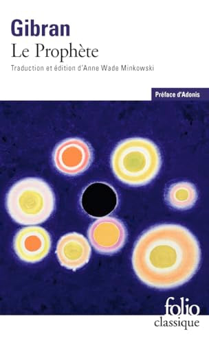 Book cover for "Le Prophète" with colorful concentric circles on a dark background.