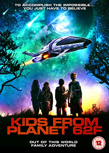 DVD cover for “Kids From Planet 62” featuring children and a spaceship.