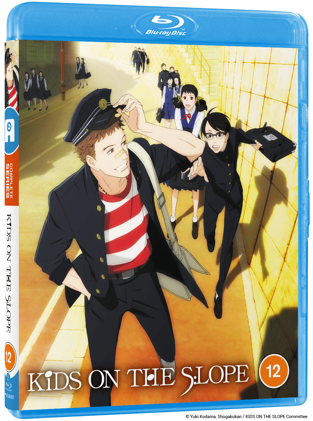 “Kids on the Slope” Blu-ray cover featuring anime-style characters and a jazz band.