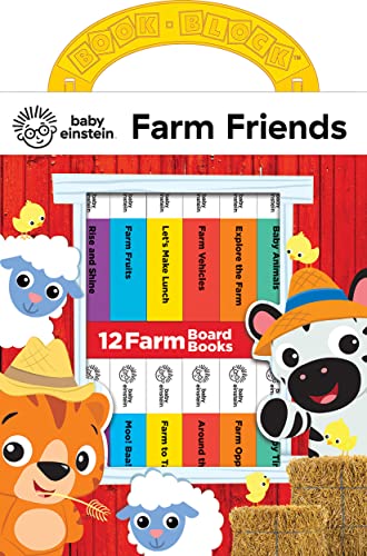 Baby Einstein Farm Friends book block with animal characters and farm scenes.