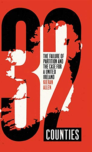 Book cover with bold red and black design, title “32 Counties.”
