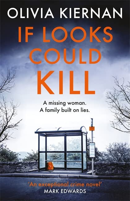 Book cover: “If Looks Could Kill” with a bus stop in a misty landscape.