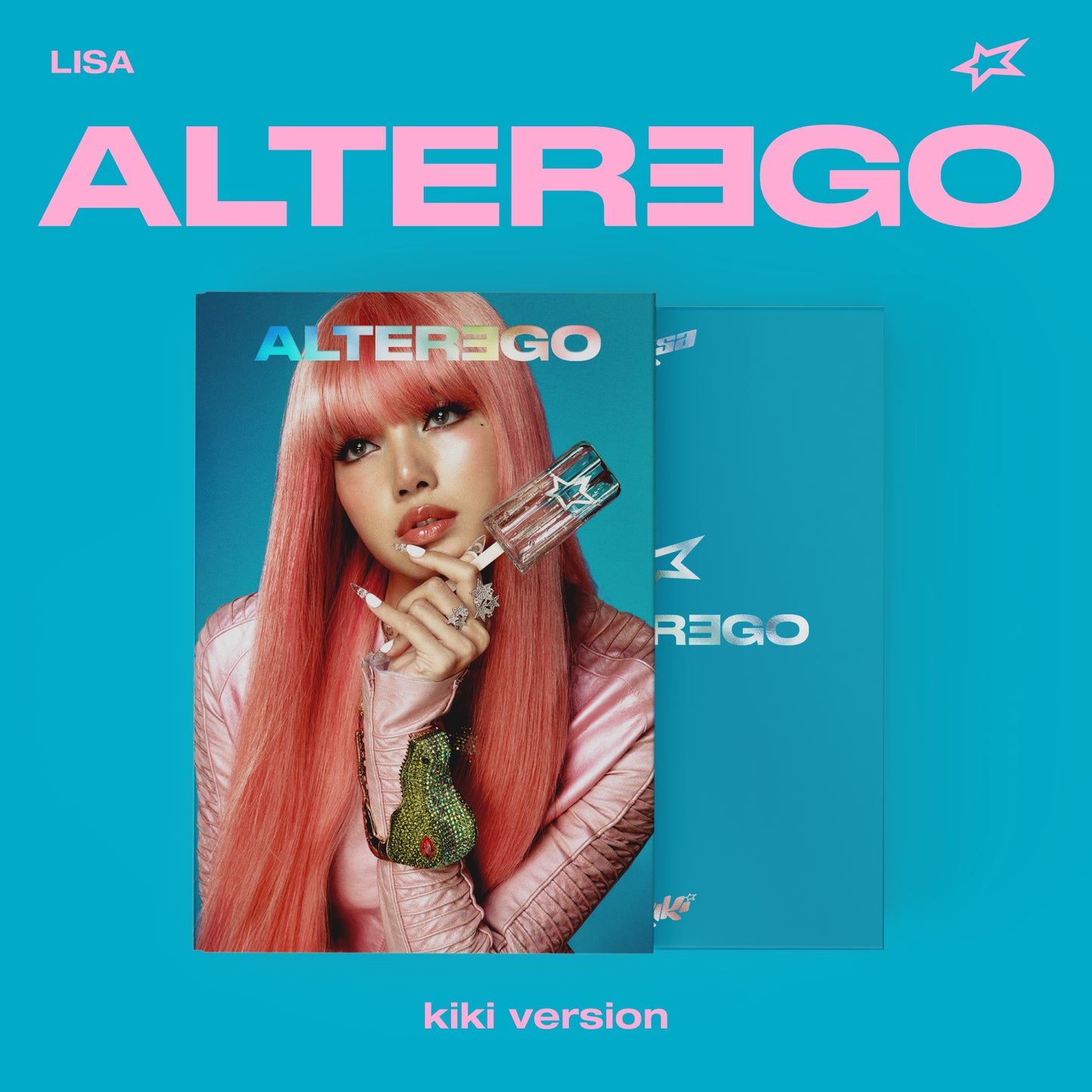 LISA “Alter Ego” CD cover with artist portrait and pink hair.