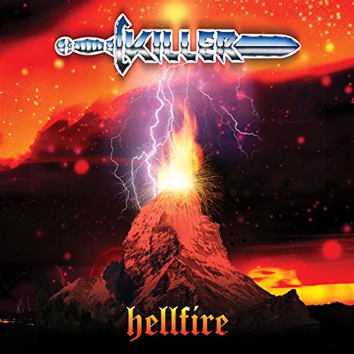 Album cover: erupting volcano with lightning, band name "Killer" above.