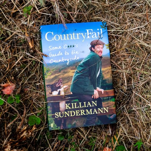 Book cover featuring a man, dogs, and countryside landscape on hay.