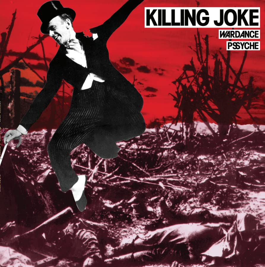 Album cover for Killing Joke’s “Wardance/Pssyche” featuring a leaping figure.