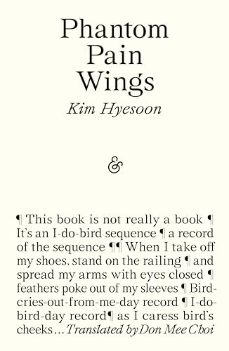 Book cover with title Phantom Pain Wings by Kim Hyesoon and descriptive text excerpt.
