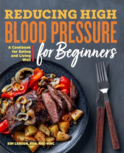 Book cover for Reducing High Blood Pressure for Beginners with a plate of food.