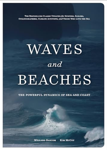Book cover: "Waves and Beaches" with a dark blue ocean wave image.