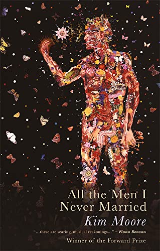 Book cover featuring a human silhouette composed of flowers and insects on black background.