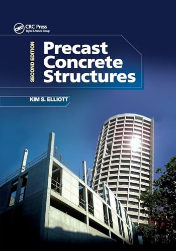 Book cover for “Precast Concrete Structures” with building image.