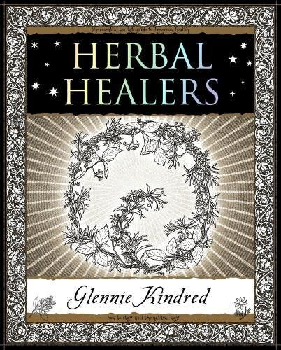 Book cover titled Herbal Healers featuring a botanical wreath illustration and ornate floral border.
