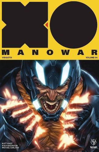 Comic book cover featuring a screaming man in a glowing mechanical suit.