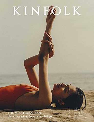 Kinfolk magazine cover, Volume 41: a person stretches on a beach.