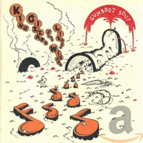 Album cover illustration featuring a giant boot, musical notes, and stylized text on cream.