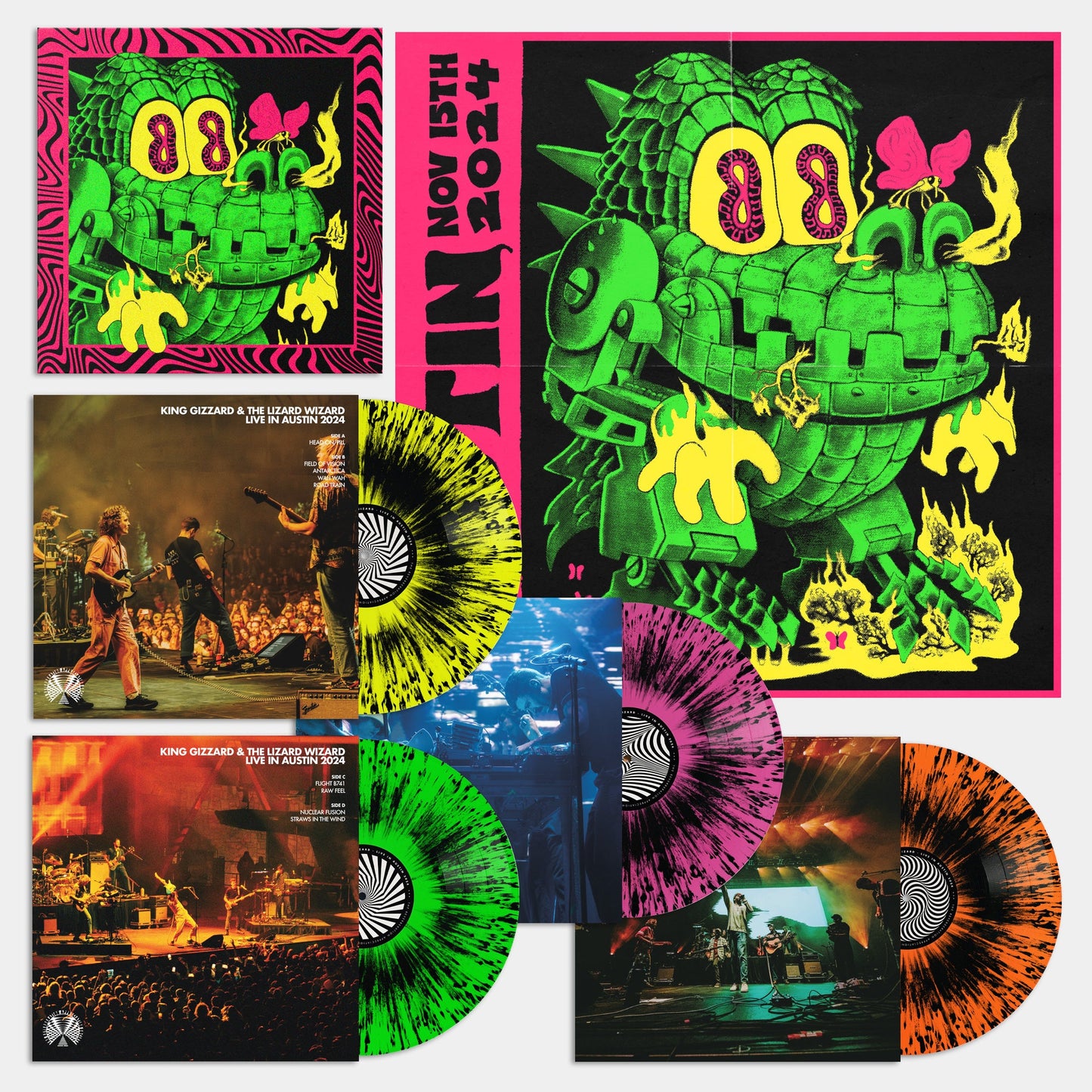 King Gizzard & The Lizard Wizard vinyl record with colorful, psychedelic artwork.