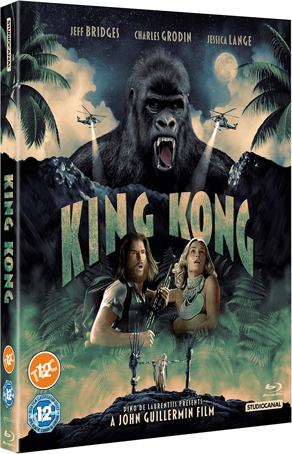 King Kong Blu-ray cover featuring a gorilla, helicopters, and two people.