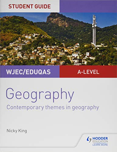 Geography textbook cover with a cityscape and mountainous background.