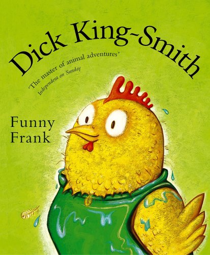 Book cover: yellow cartoon chicken with green clothing on lime background.