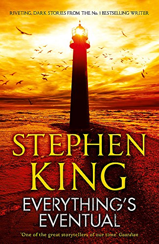Book cover: lighthouse against a fiery sunset, Stephen King's "Everything's Eventual".
