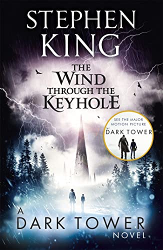 Book cover: stormy landscape with a dark tower and silhouetted figures.