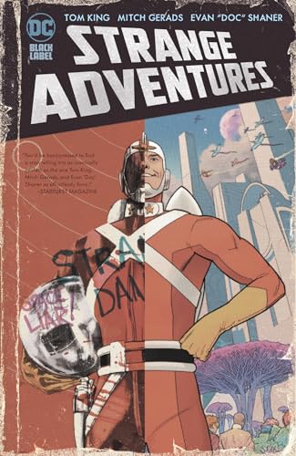 Comic book cover: “Strange Adventures” featuring a split-faced astronaut.