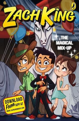 "Book cover featuring cartoon children and a unicorn with colorful balloons in the background."