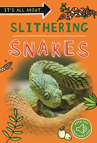 Book cover featuring a green snake and colorful snake illustrations.