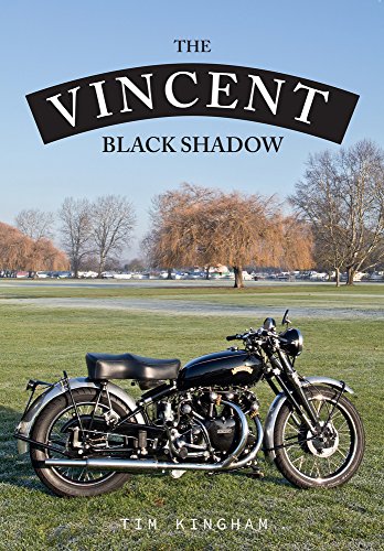Book cover featuring a black Vincent Black Shadow motorcycle in a park.