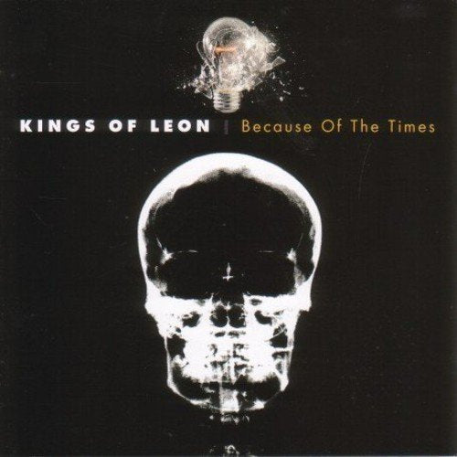Kings Of Leon album cover: skull and lightbulb on black background.