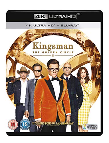Kingsman: The Golden Circle" Blu-ray cover featuring the film's cast.