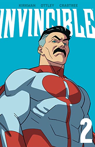 Invincible Volume 2 cover: superhero with white hair and red suit.