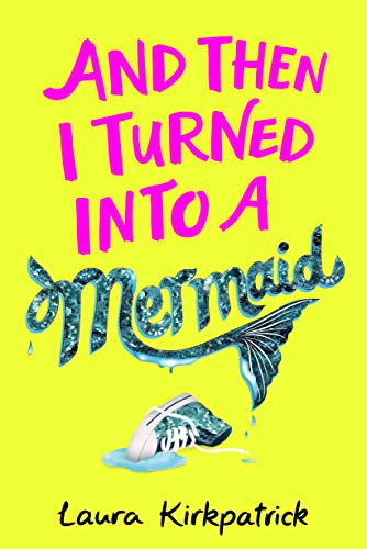 Yellow book cover with pink title and mermaid tail illustration.