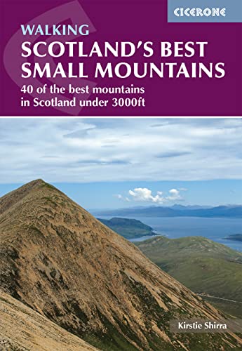 Book cover: “Scotland’s Best Small Mountains” with a mountain landscape.
