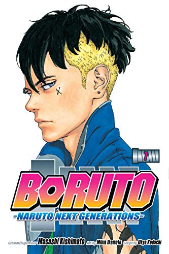 Manga cover showing Kawaki with a blonde undercut and black hair, titled Boruto volume 7.