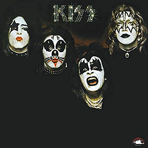 Album cover of KissC Kiss featuring four band members in iconic black and white makeup.