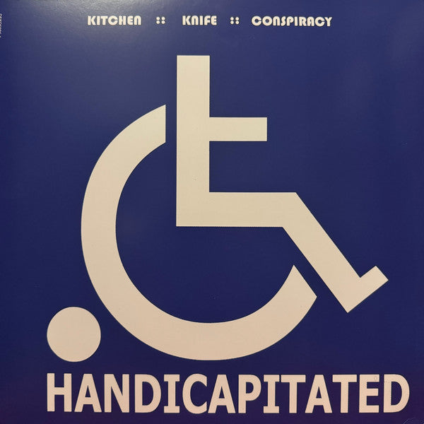 Vinyl record cover: dark blue background with handicap symbol and text.
