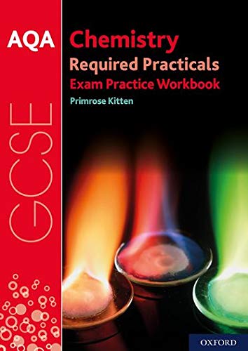 Red AQA Chemistry workbook with a flame experiment image.