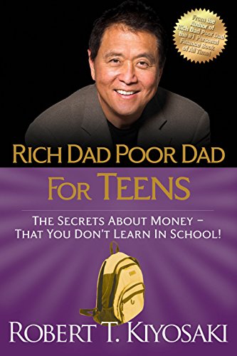 Book cover featuring Robert Kiyosaki, a backpack, and the title Rich Dad Poor Dad.