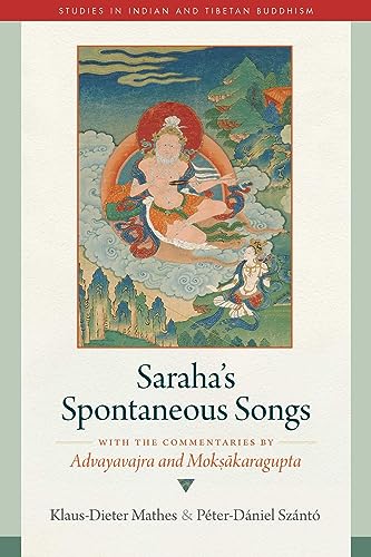 Book cover: “Saraha’s Spontaneous Songs” with a colorful Buddhist painting.