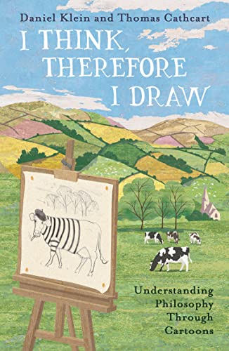 Book cover: “I Think, Therefore I Draw” with a cartoon cow sketch.